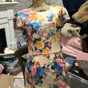 BETSY JOHNSON floral dress.  like new, cap sleeves, fully lined.  I LOVE OFFERS!